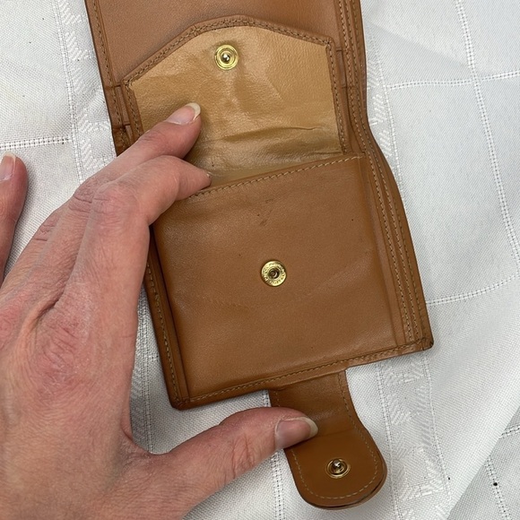 Celine Macadam Compact Wallet Beige Blason Leather Bifold Triomphe Snap - Picture 11 of 17